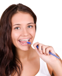 brushing and flossing